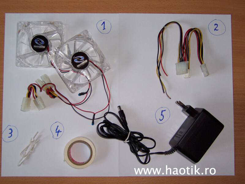 Componente necesare mini-ventilator